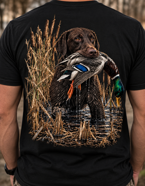 Marsh Pursuit Chocolate Lab & Mallard Shirt