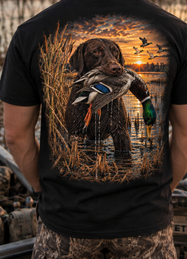 Marsh Pursuit Chocolate Lab & Mallard Shirt